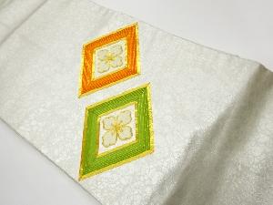 リサイクル　金駒刺繍花菱模様名古屋帯